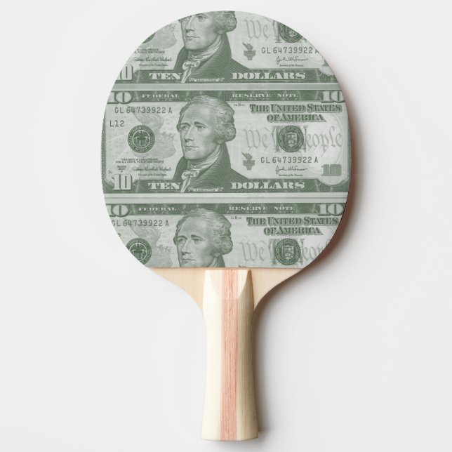 10 dollar Bill Ping Pong Paddle Pingisracket (Framsidan)
