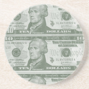 10 dollar Bill Underlägg Sandsten