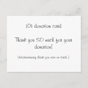 $10 donationskort vykort