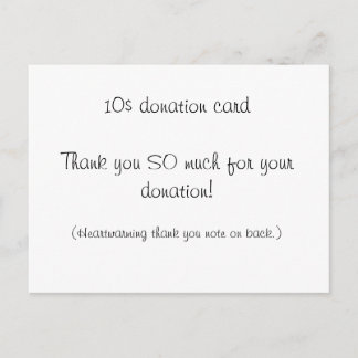 $10 donationskort vykort