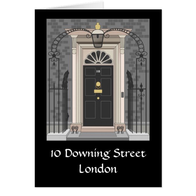 10 Downing Street, London (teckningen) Hälsningskort (Framsidan)