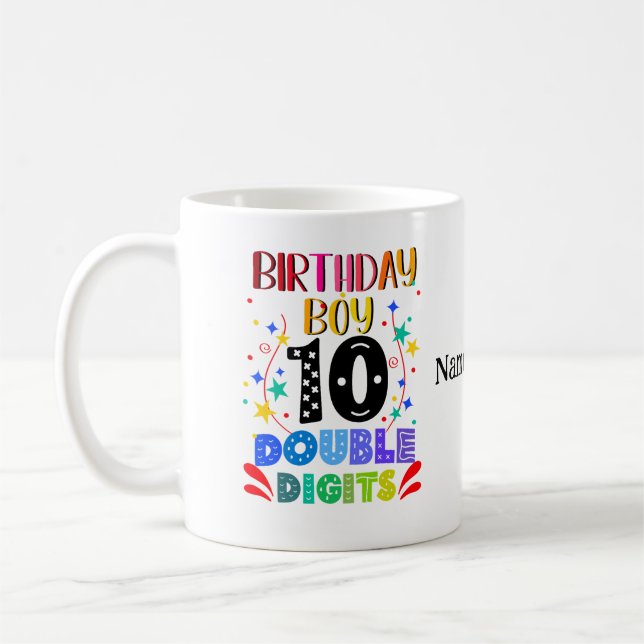 10 Dubblor, 10:e födelsedagen Kaffemugg (Vänster)