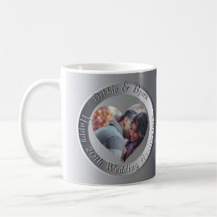 10:e, 20:e, 25:e, 70:e Bröllop-årsfoto Kaffemugg