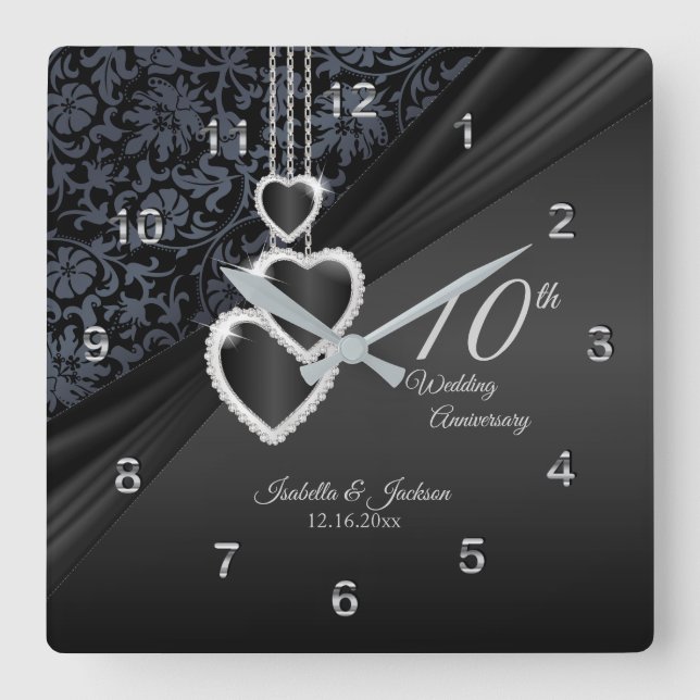 10:e årsdagen av Onyx Bröllop, Keepsaké 2 Fyrkantig Klocka (Framsida)