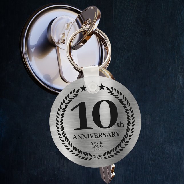 10:e årsdagen av Silver-firandet Nyckelring (Silver 10th Business Anniversary Commemorative Keychain
)