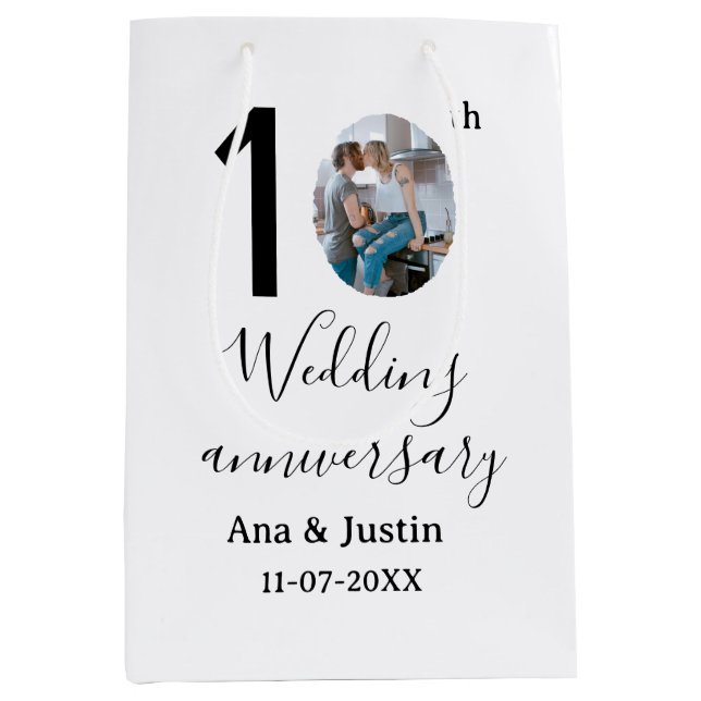 10:e årsdagen för bröllop, namn foto fet brev st (Framsidan)