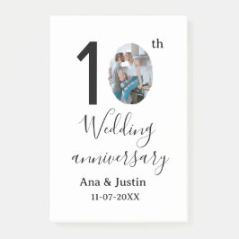 10:e årsdagen för bröllop, namn foto fet brev st post-it block