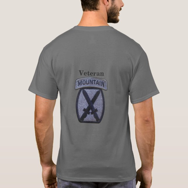 10:e bergsdivisionen Fort Drum veteranveterinär Tee Shirt (Baksida)