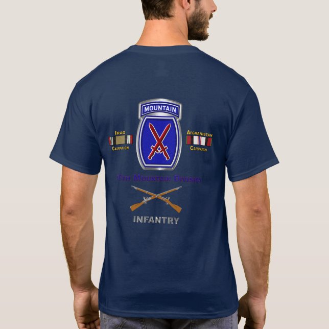 10:e bergsdivisionen Irak & Afghanistan-veteran  T Shirt (Baksida)