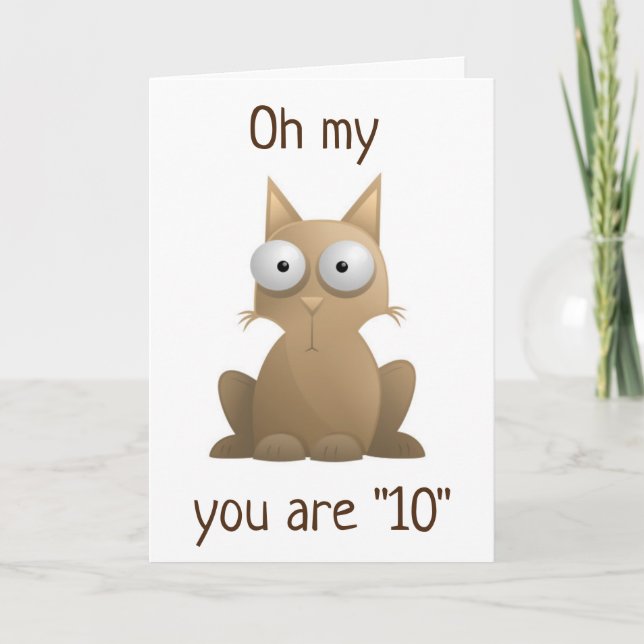 **10:e BIRTHDAY ÖNSKEMÅL** från FÅNIGET KATTUNGE Kort (Framsida)
