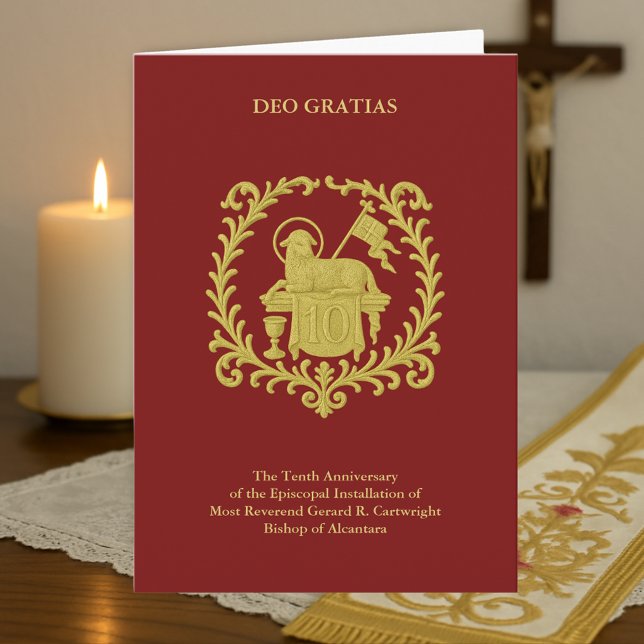 10:e biskopens jubileum Agnus Dei guld Kort (Skapare uppladdad)