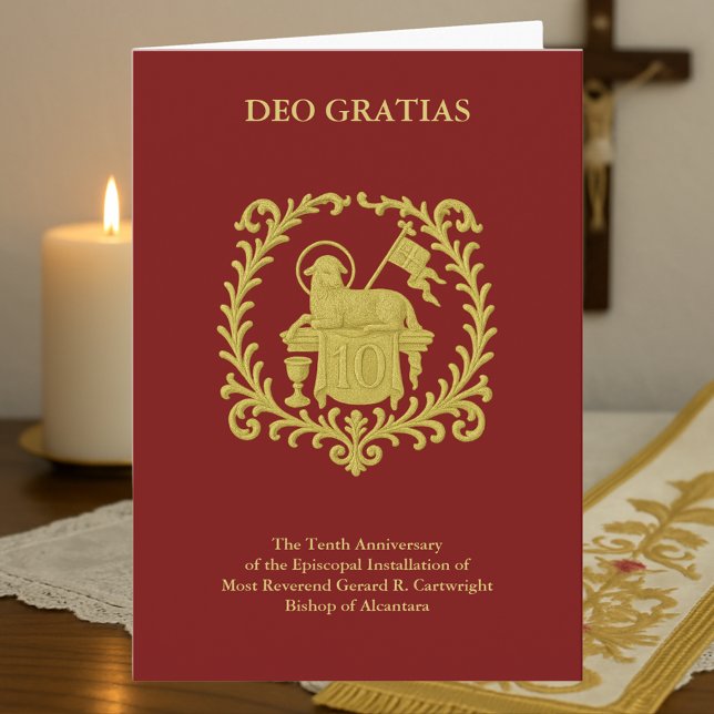 10:e biskopsjubileum Agnus Dei Guld Biskop Kort (Skapare uppladdad)
