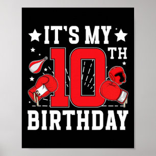 10:e Boxing-Födelsedagsfesten 10 år gammal Boxer B Poster