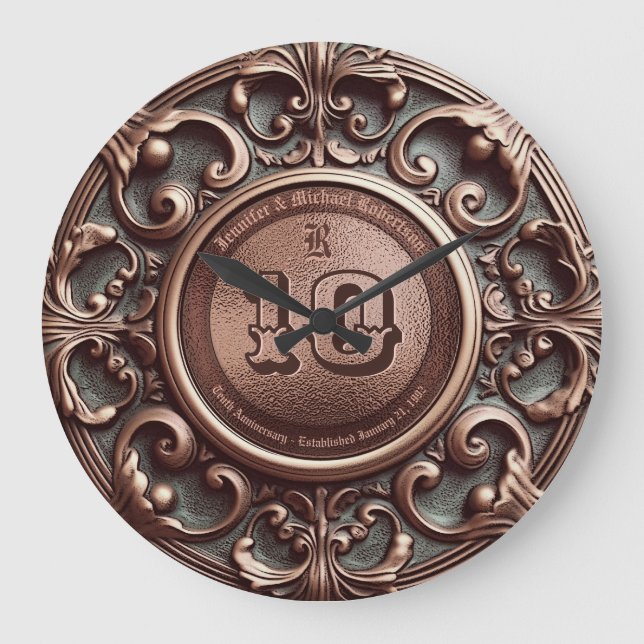 10:e Bröllop-årsdagen av kopparklockan Stor Klocka (Framsida)