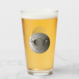 10:e Bröllop-årsdagen Dubbelton medallion-bild Glaskopp