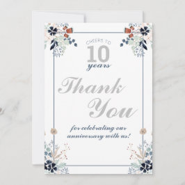 10:e Bröllop-årsjubileet Cheers till 10 år Party Tack Kort