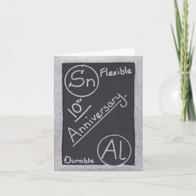 10:e Bröllop-årsjubileet Inslag-hälsningskort Kort (Framsida)