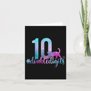 10:e Dubblan på födelsedagstjuret Flickor tio 10 G Kort