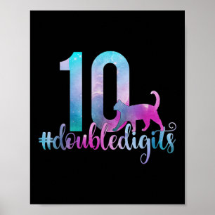 10:e Dubblan på födelsedagstjuret Flickor tio 10 G Poster