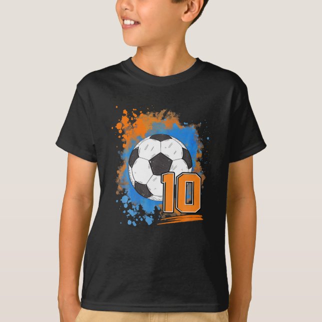 10:e födelsedag 10 år gammal fotboja t shirt (Framsida)