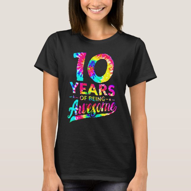 10:e födelsedag 10 år gammal Tie Dye Fantastisk Ma T Shirt (Framsida)