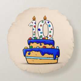 10:e födelsedag, 10 på sötblåkummel rund kudde