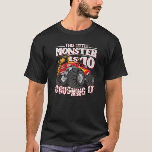 10:e födelsedag barn den lilla monstern Lastbil T Shirt