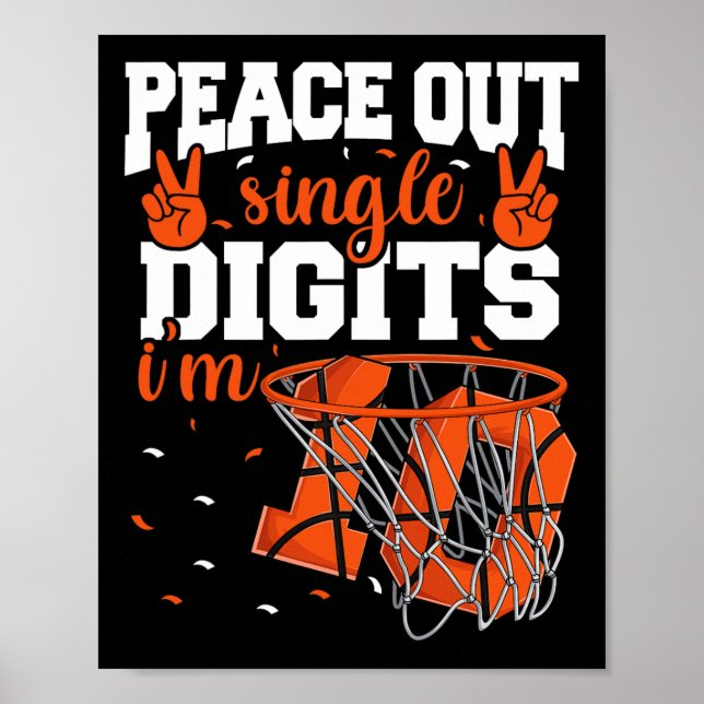 10:e födelsedag Basketball Peace out single di Poster (Framsidan)