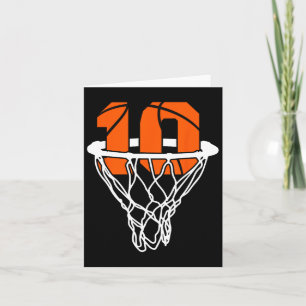 10:e födelsedag Basketboll tio 10 år gamla pojkar Kort