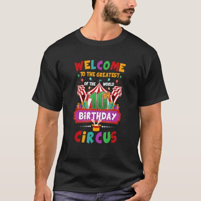 10:e födelsedag Circus Underbarare födelsedag Kids T Shirt (Framsida)