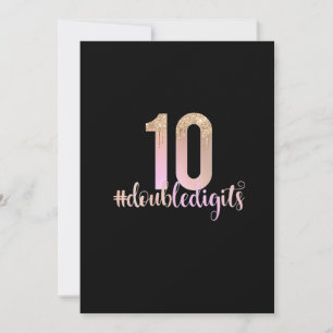 10:e födelsedag Dubbla Digits Girls Peach Ombre Inbjudningar