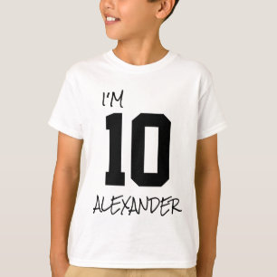 10:e födelsedag - enkel vit och svart T-skirt T Shirt