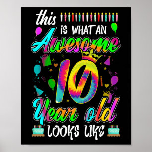 10:e födelsedag Fantastisk 10-åring ser ut som Poster