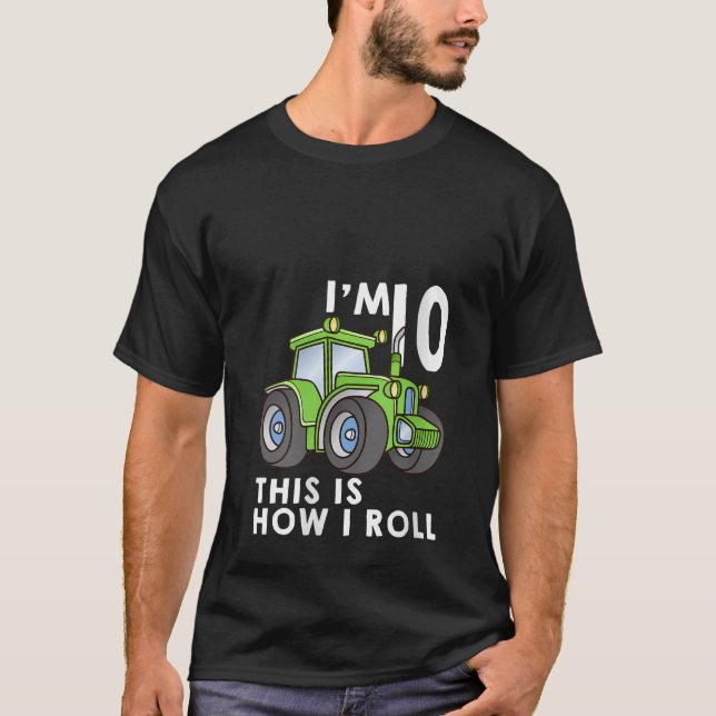 10:e födelsedag Farm Tractor 10 Year Old Funny B D T Shirt (Framsida)