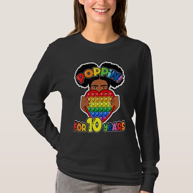 10:e födelsedag: Fidget afrikanska amerikanska bar T Shirt (Framsida)