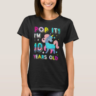 10:e födelsedag Fidget Leksak Pop Birthday Girl 10 T Shirt