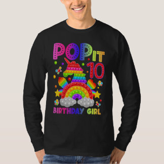 10:e födelsedag Fidget Leksak Pop it Birthday Girl T Shirt