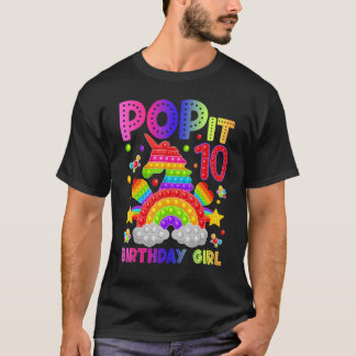 10:e födelsedag Fidget Leksak Pop it Birthday Girl T Shirt