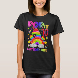 10:e födelsedag Fidget Leksak Pop it Birthday Girl T Shirt