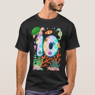10:e födelsedag Fisk Tetra Aquarium Undervattensfö T Shirt