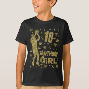 10:e födelsedag Flickor Basketball Fläkt Player 10 T Shirt