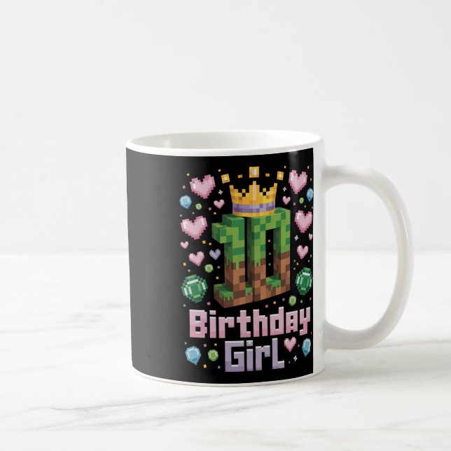 10:e födelsedag Flickr Shirt Gaming Pixel Party 10 Kaffemugg (Höger)