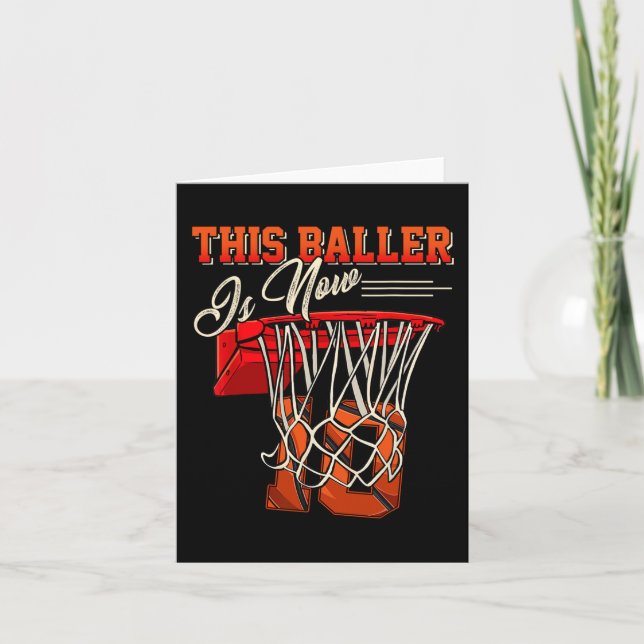 10:e födelsedag för basket 10 år gammalt Kid Kort (Framsida)