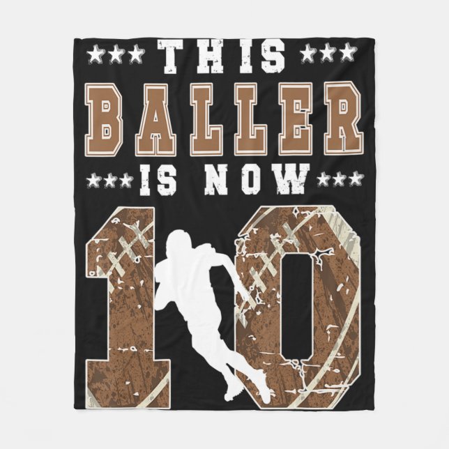 10:e födelsedag Fotboll - tio år gammalt fotboll P Fleecefilt (Framsidan)