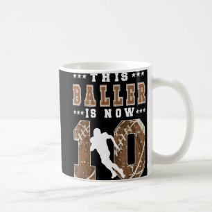 10:e födelsedag Fotboll - tio år gammalt fotboll P Kaffemugg