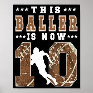 10:e födelsedag Fotboll - tio år gammalt fotboll P Poster