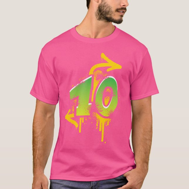 10:e födelsedag Gift Kids Boys Girls Graffiti Hiph T Shirt (Framsida)