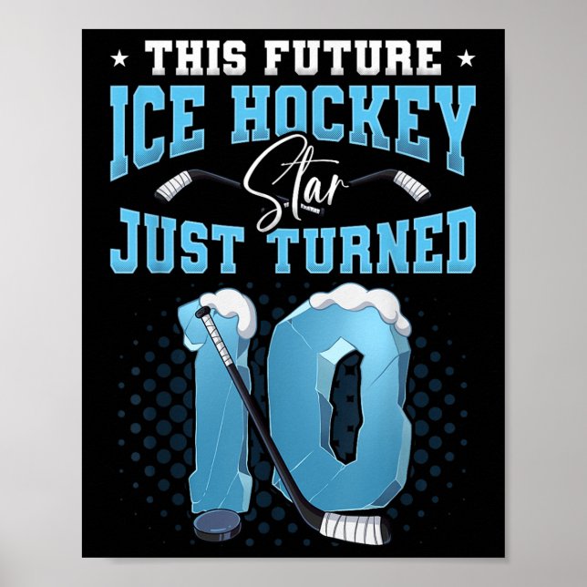 10:e födelsedag Ice Hockey Poster (Framsidan)