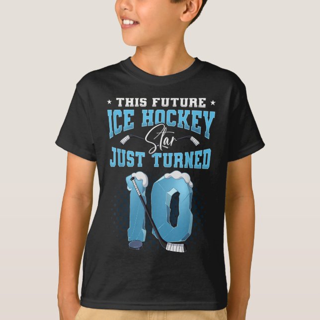 10:e födelsedag Ice Hockey T Shirt (Framsida)