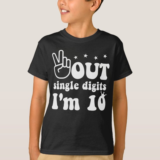 10:e födelsedag, jag är 10 år. t shirt (Framsida)